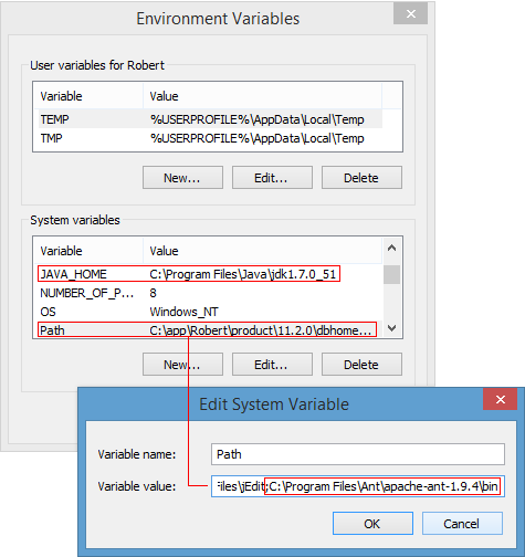 Windows system variable configuration